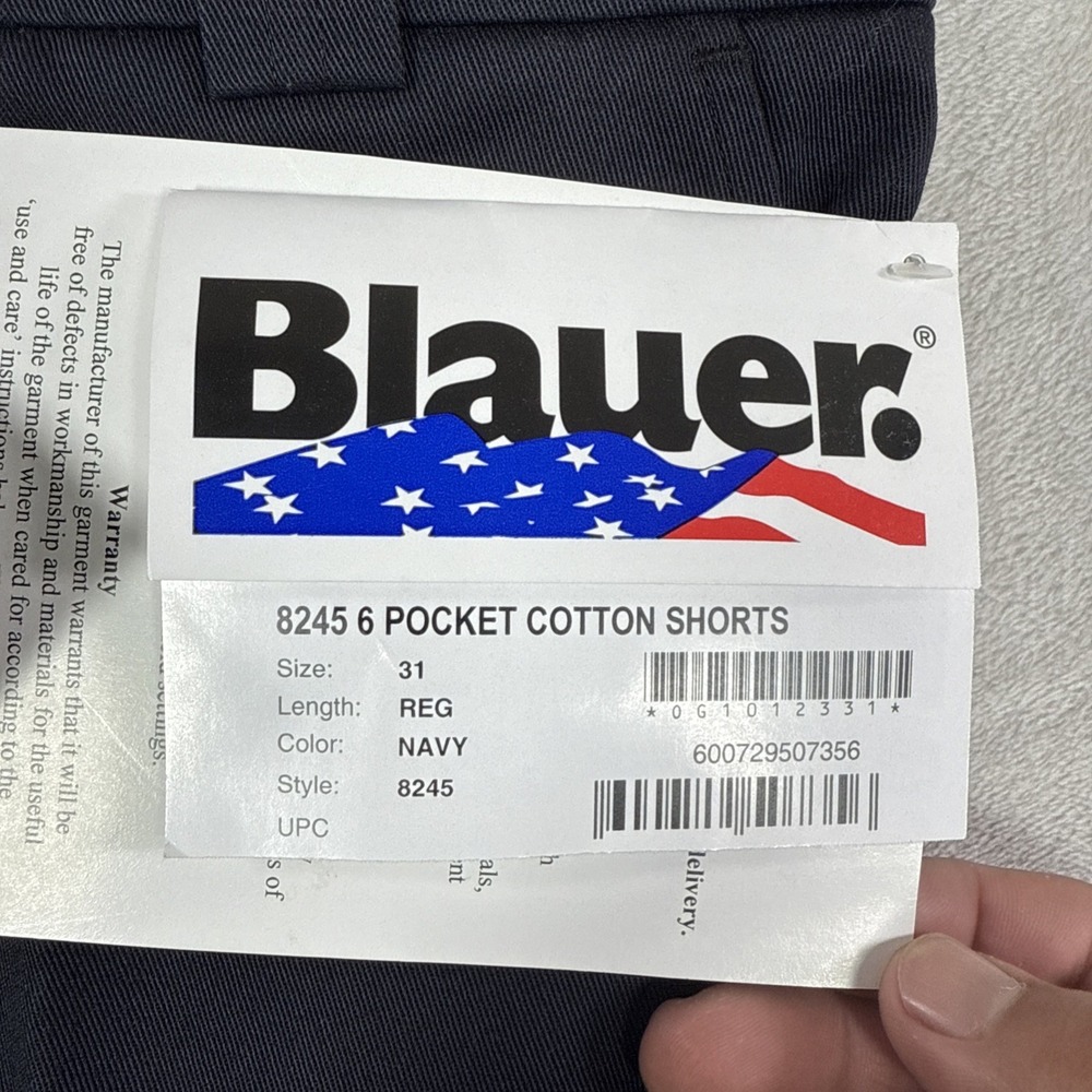 Blauer 8245 5 Pocket Cotton Cargo Shorts Men's Size 31 Navy Blue 10" Inseam - Picture 4 of 7